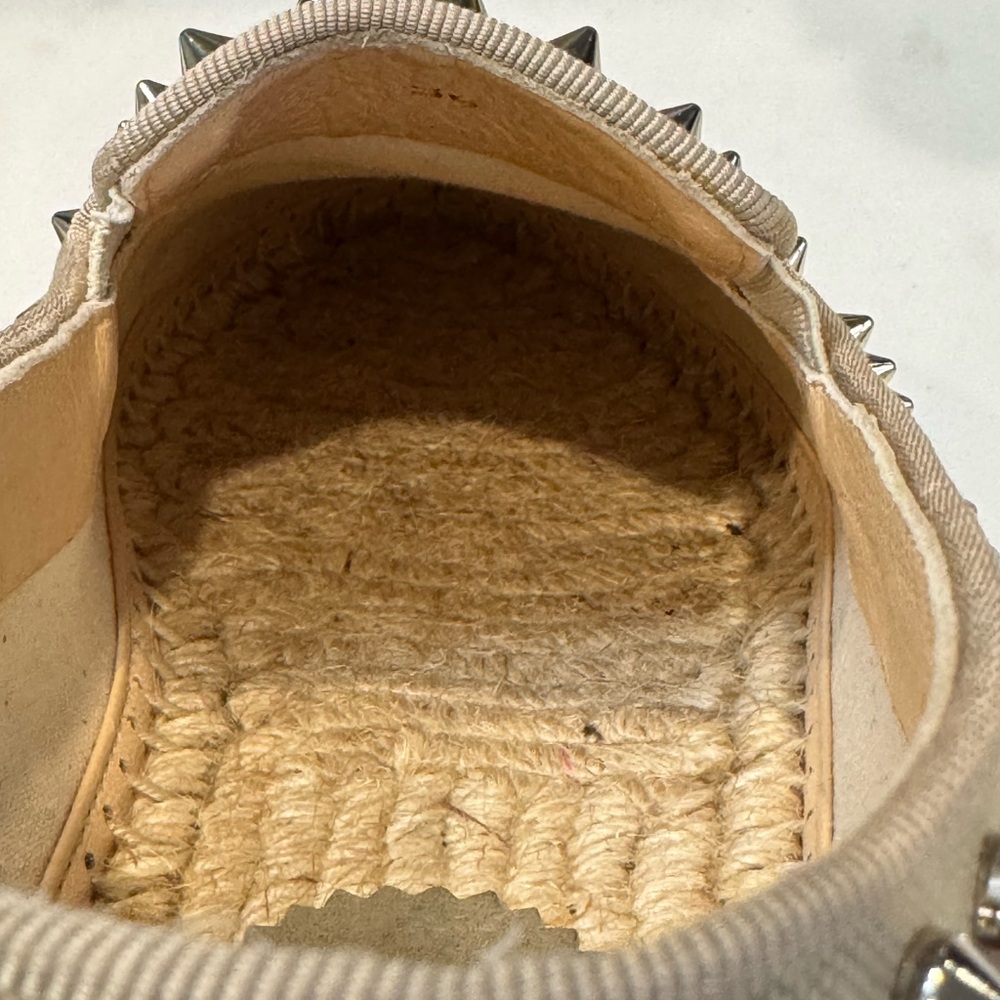 FINAL PRICE 💖Christian Louboutin Beige Espadrilles with Silver Studs - Picture 13 of 14